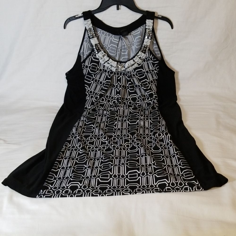 New Directions Black &‎ White A-Line Dress